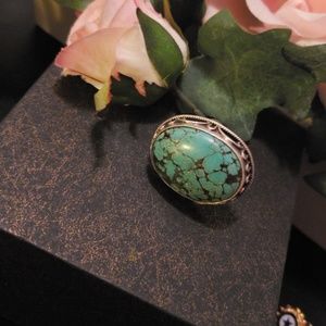 Sterling  hand made zuni  turquoise ring size 9